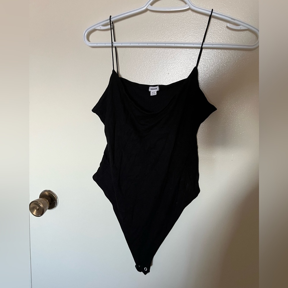 Garage Black Ribbed Bodysuit